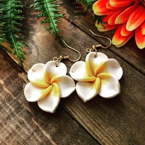 Polymer Plumeria Flower earrings,Flower earrings